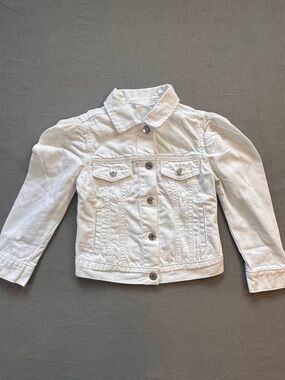GAP Kids White Denim Jacket with Button Front